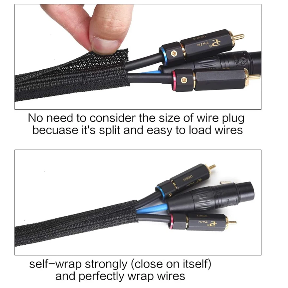 3M Tight Braided PET Expandable Sleeving Insulated Braid Sleeving Expandable Braided Cable Sleeve 13/16/19MM Diameter