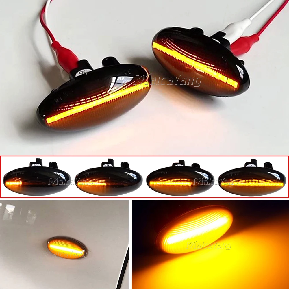 2x Led Dynamic Turn Signal Side Marker Light Lamp For Peugeot 1007 107 206 307 407 607 Partner Expert