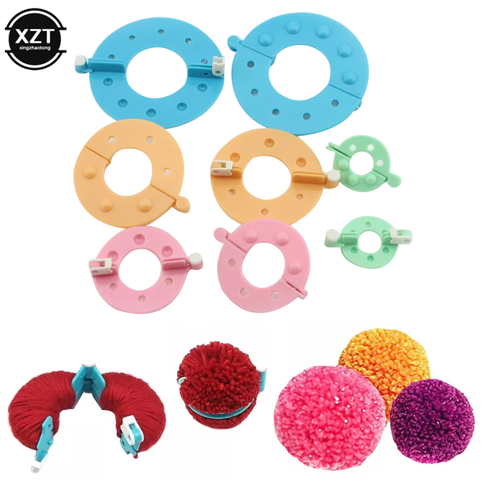 High Quality 8 Pcs/set Pompom Maker Kit Knitting Crafts Different Sizes Plush Ball Making Tool