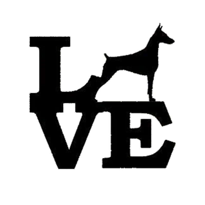 Arrival Doberman Pinscher Love Car Sticker For Window Truck Bumper Vinyl Decal Leash Collar Bone Dog Breed car styling Jdm