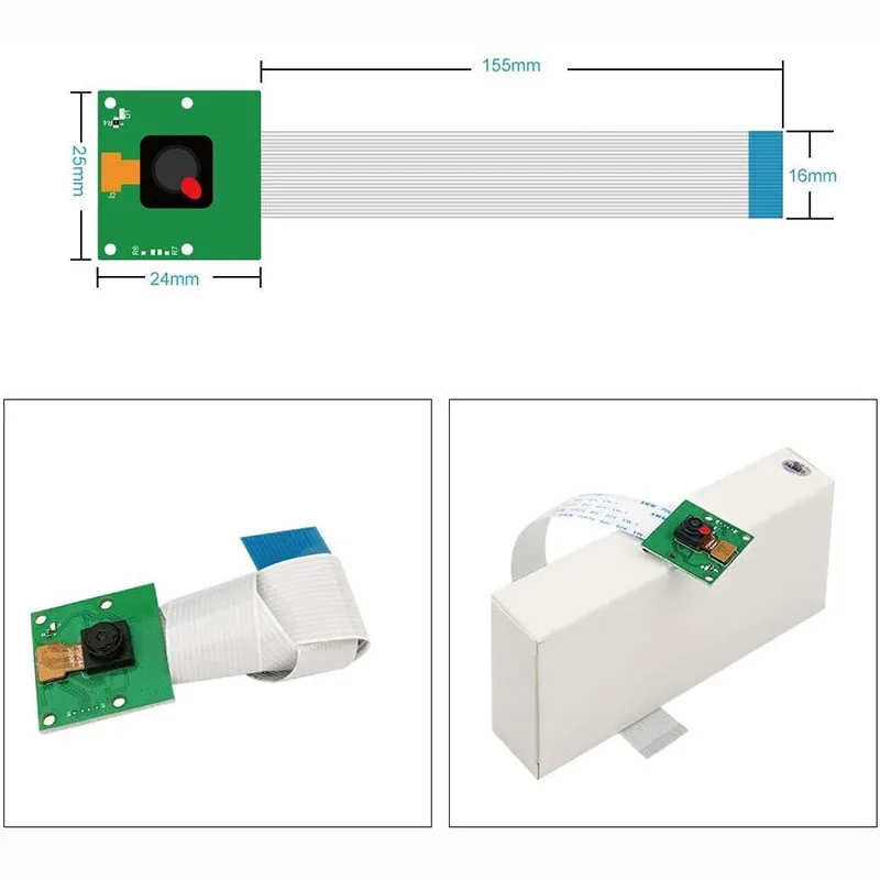 Módulo de cámara de vídeo para Raspberry Pi 4 Modelo B OV5647 5MP 1080p, Mini Sensor de cámara web para Raspberry Pi modelo A/B +, RPi 2B Pi 3B 3B +