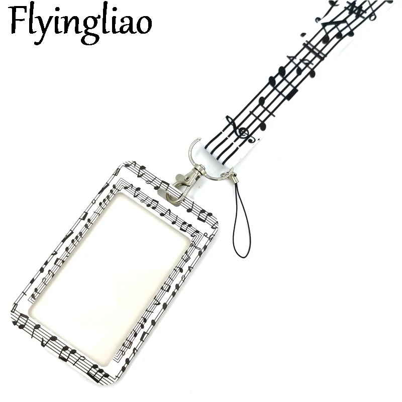 Piano Music score Lanyard Keys Phone Holder Funny Neck Strap With Keyring ID Card DIY Animal webbings ribbons Hang Rope Gifts