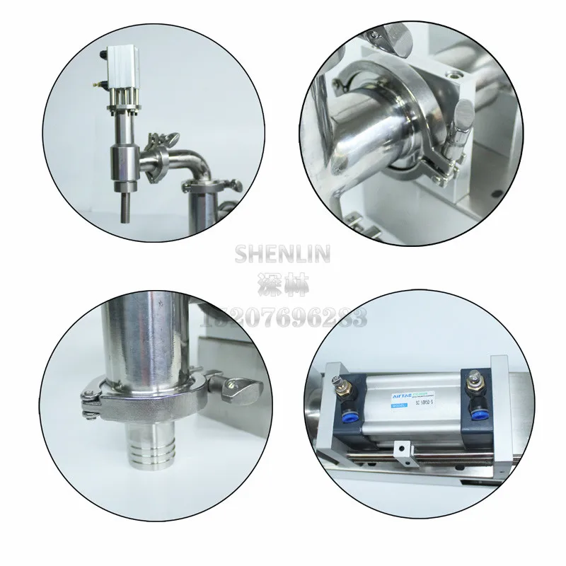 Piston Filling Machine Section Outlet Vavle 3 way Check valve Stainless Piston Aircylinder, Main body of Liquid Bottling Filler