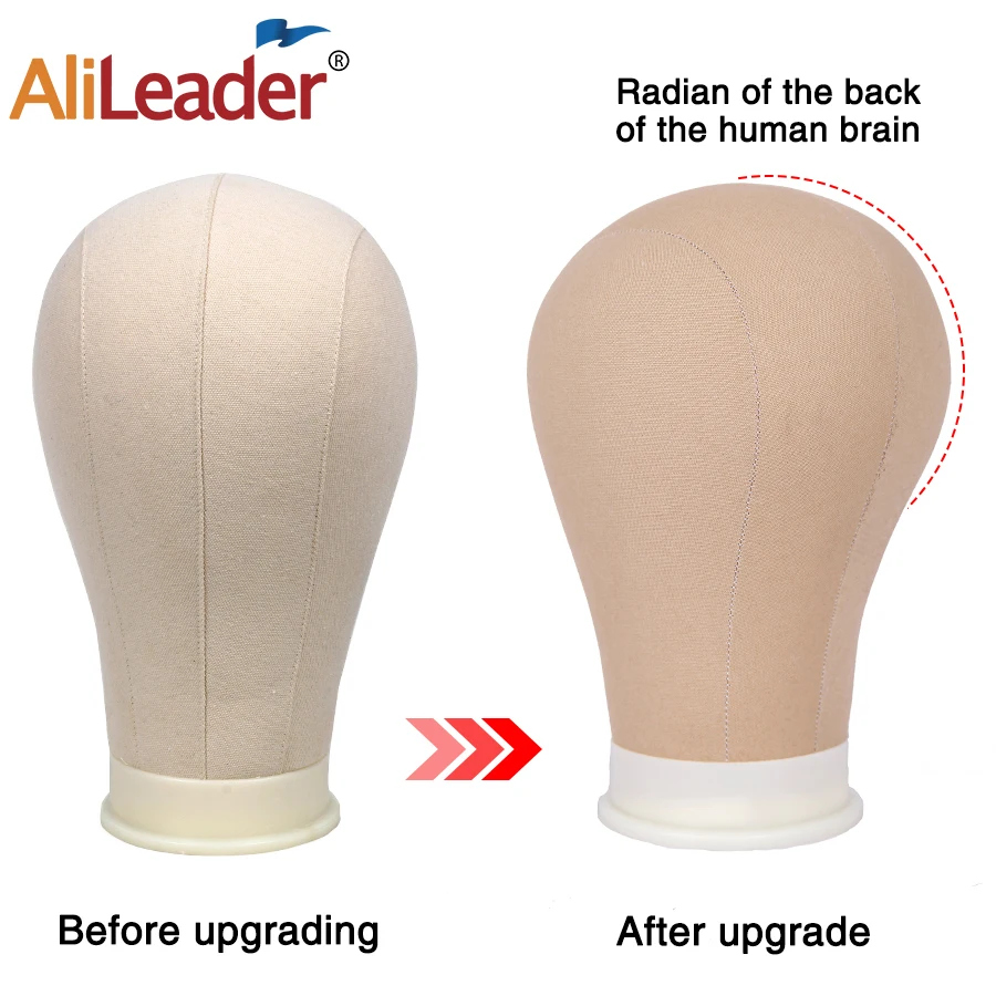 Alileader Canvas Block Poly Head Wig Making Head Weft/Wig Display Styling Mannequin Head Manikin Head Dryer20.5\