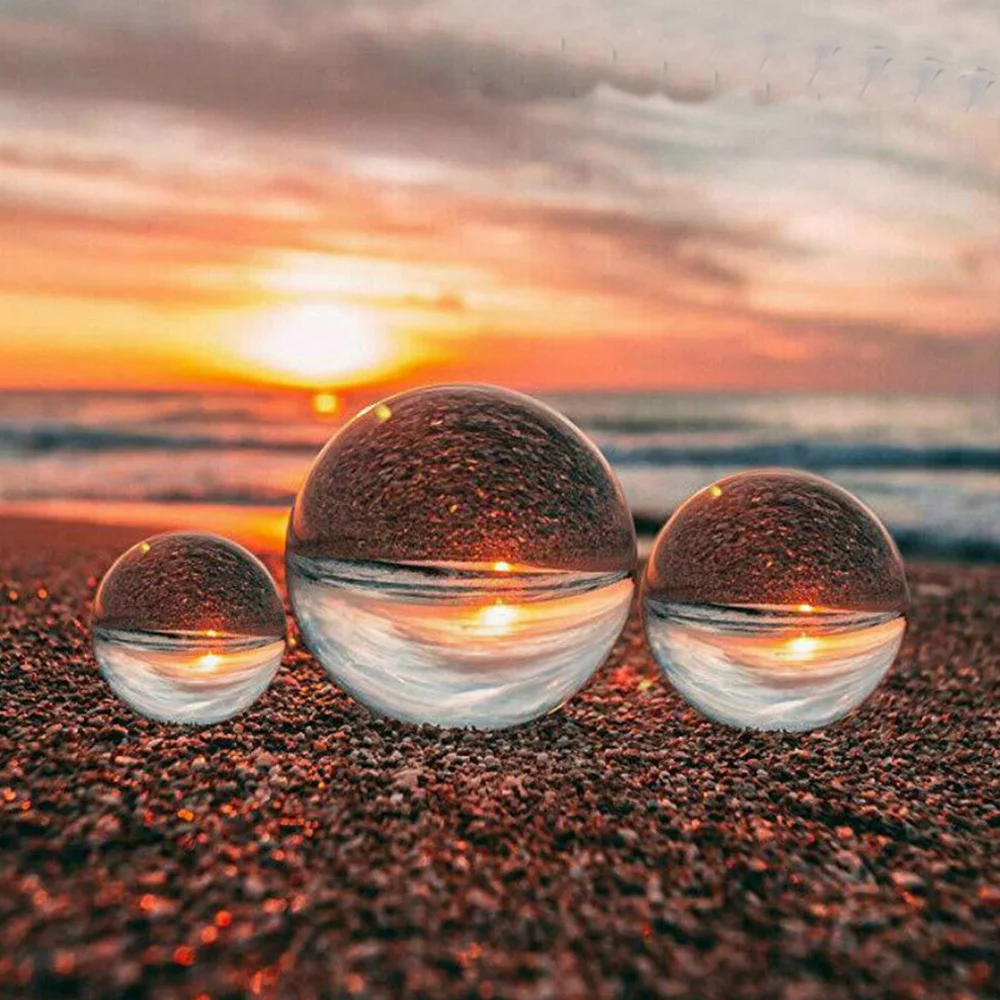 30/40/50/60/70/80mm Klare Glas-Kristallkugel Heilende Glücks-Sphäre Fotografie-Requisiten Lensball Deko-Geschenke – Detail 8