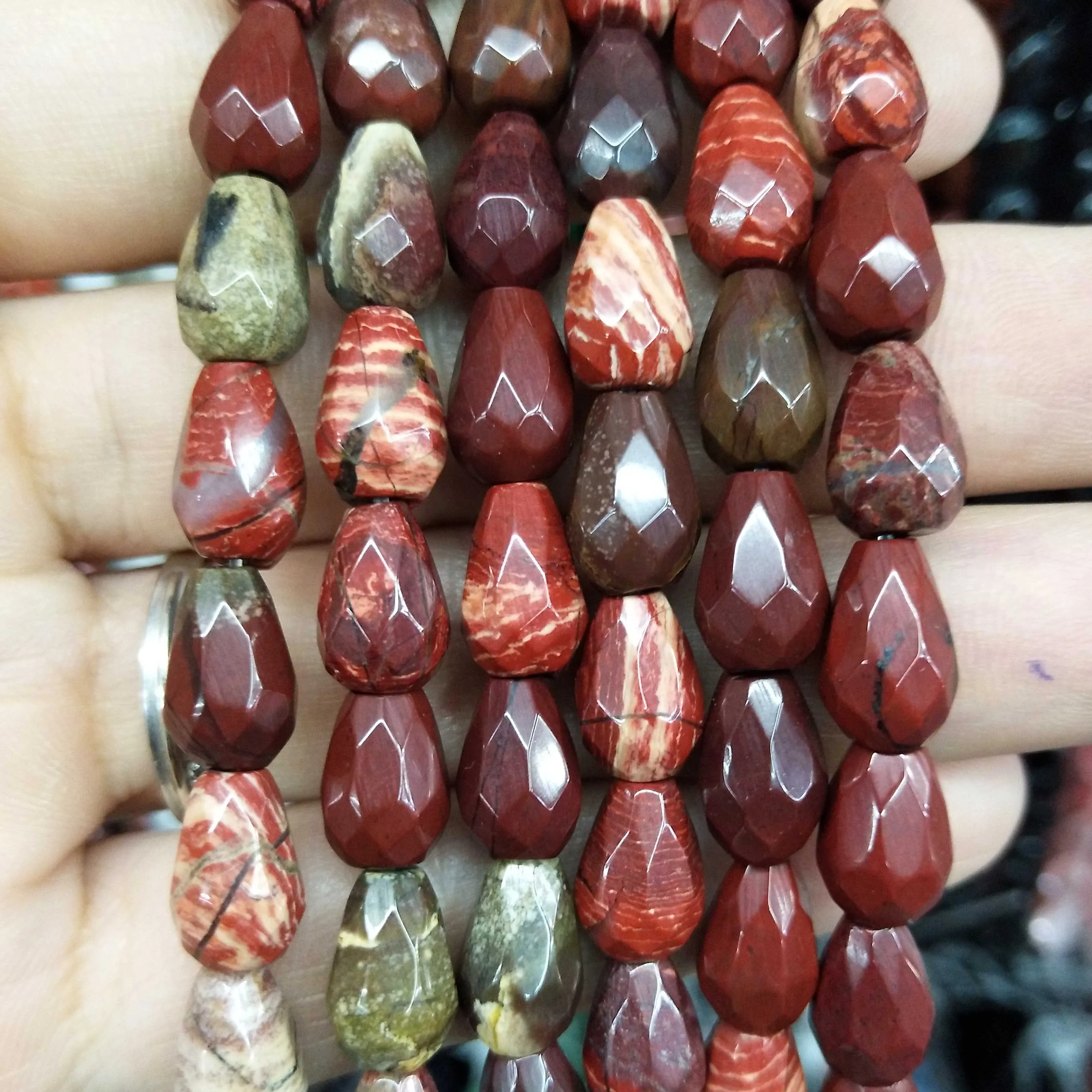 Faceted Natural Stone Water Drop Shape Beads Crystal Agates Loose Beads For Jewelry Making DIY Necklace Bracelet Accessories