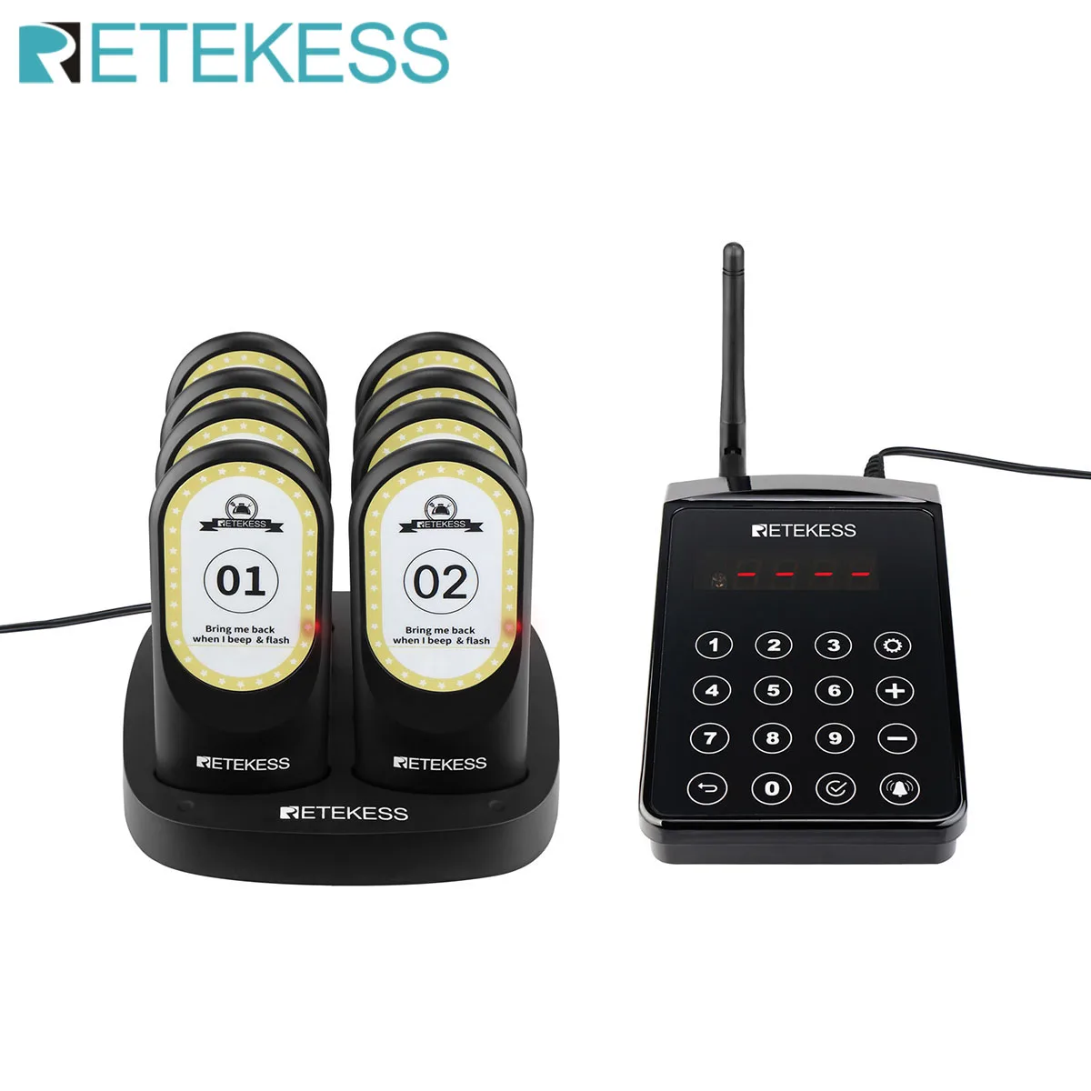 RETEKESS TD175 Restaurant-Pager Drahtloses Rufsystem Vibrations-Untersetzer Buzzer Empfänger für Food Trucks, Cafés, Bars, Kliniken – Detail 35