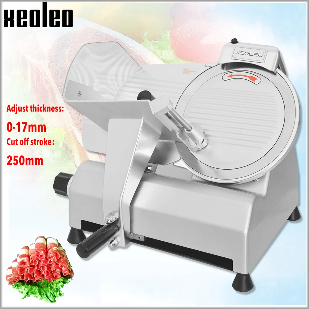 XEOLEO 10' Meat slicer Frozen meat slice machine Semi-automatic Meat Cut machine for Beef/Lamb/Melons SS blade