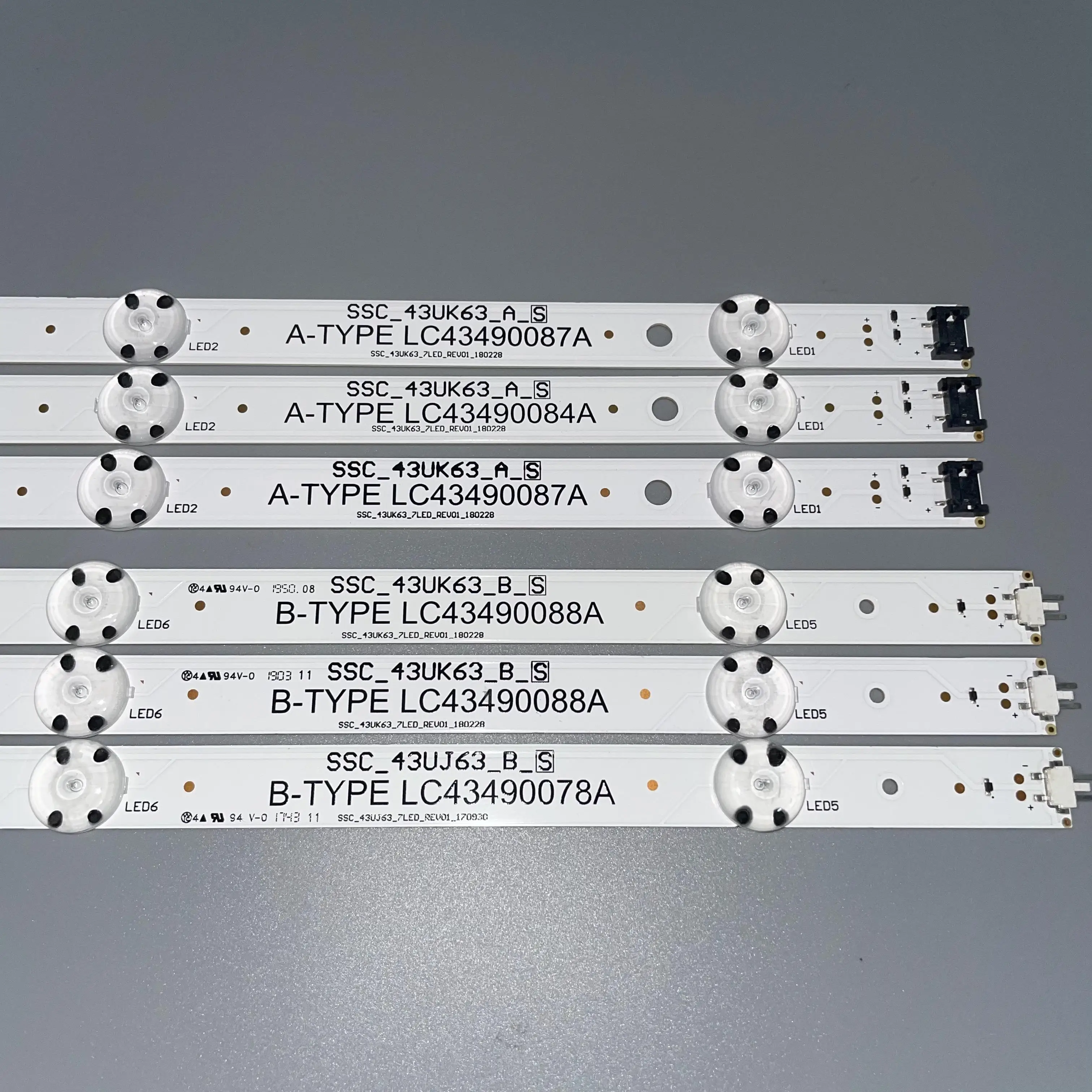 Bande lumineuse LED, nouveauté, 6 pièces, 43UJ6300