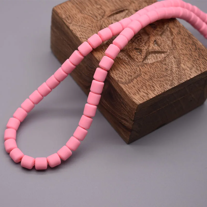 New 6mm 60pcs/lot Color Barrel Polymer Clay Beads Tube Spacer Beads For Jewelry Making DIY Handmade Bracelet Accessory