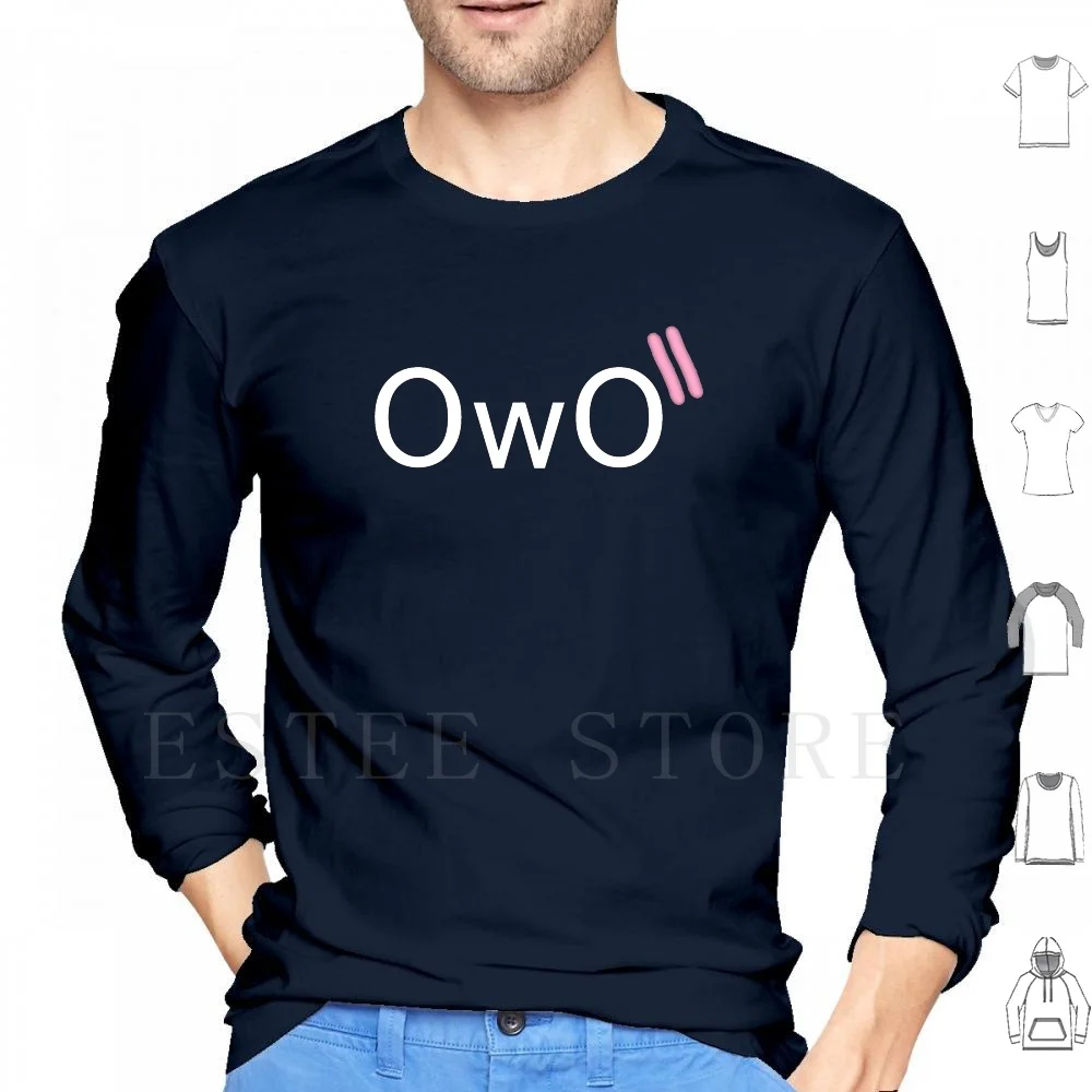 Kawai Owo Emote Face Mouth Black Hoodies Long Sleeve Quarantine Japanese Lockdown Kawaii Cute Facemask Facemask Japan