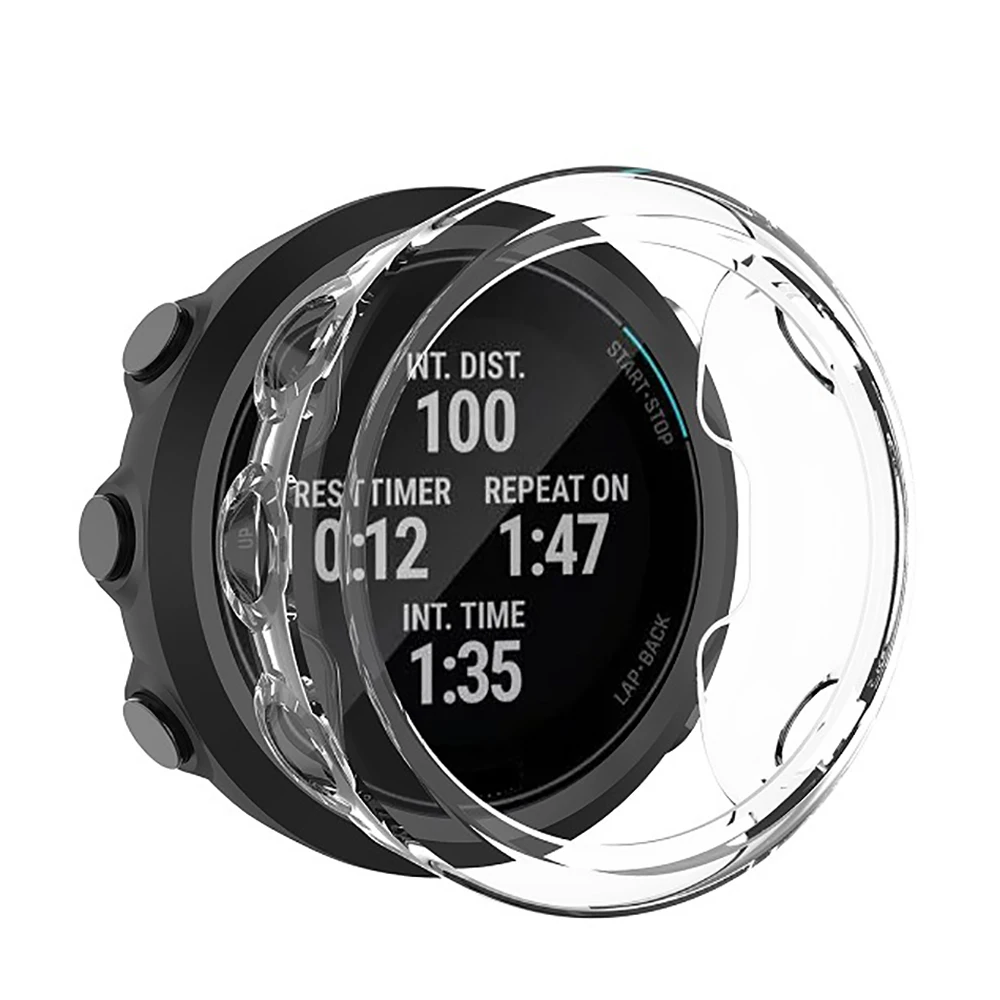 Защитный чехол для смарт-часов Garmin Swim 2, из ТПУ, закаленное стекло