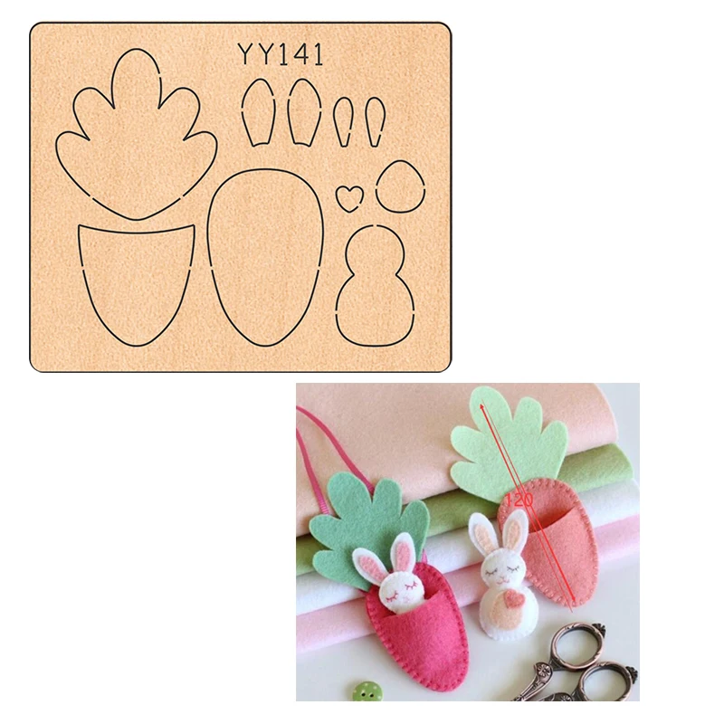 

New cute rabbit carrot wood mold scrapbook yy141 cutting mold dies scrapbooking cutting dies