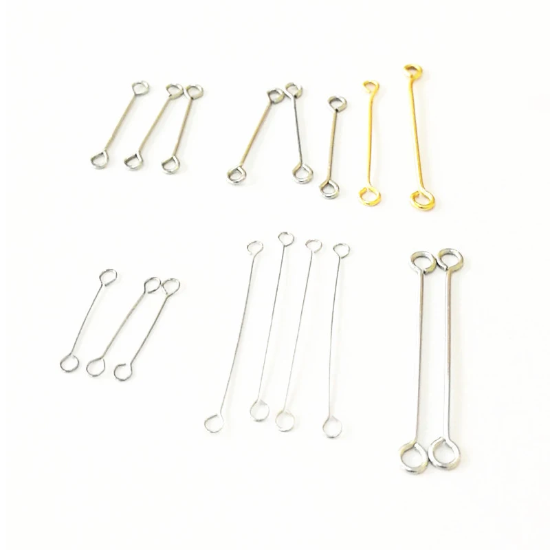 50PCS/Lot Stainless Steel Nine Words Needle For Earrings DIY Making Earrings Handmade Connector Accessories