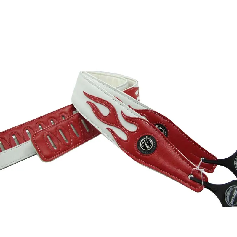 Vorson Gitarrengurte, Bassgurte, Persönlichkeit, PU-Leder, Red Flame Series Gitarrengurt-Zubehör – Detail 6