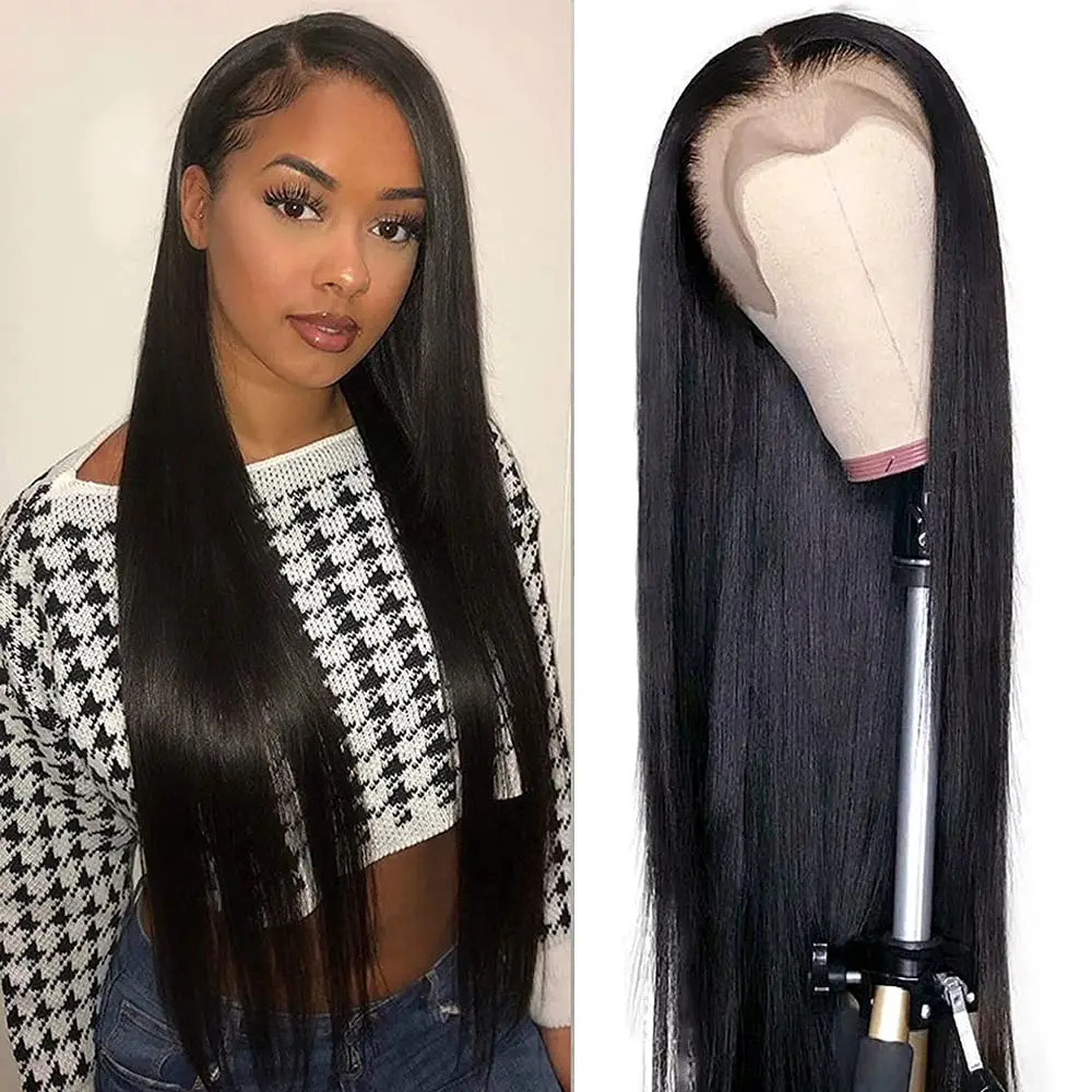 

Puromi 30Inch Lace Front Human Hair Wigs For Black Women Remy Straight Brazilian Hair 13x4 Lace Frontal Wigs With Baby Hair