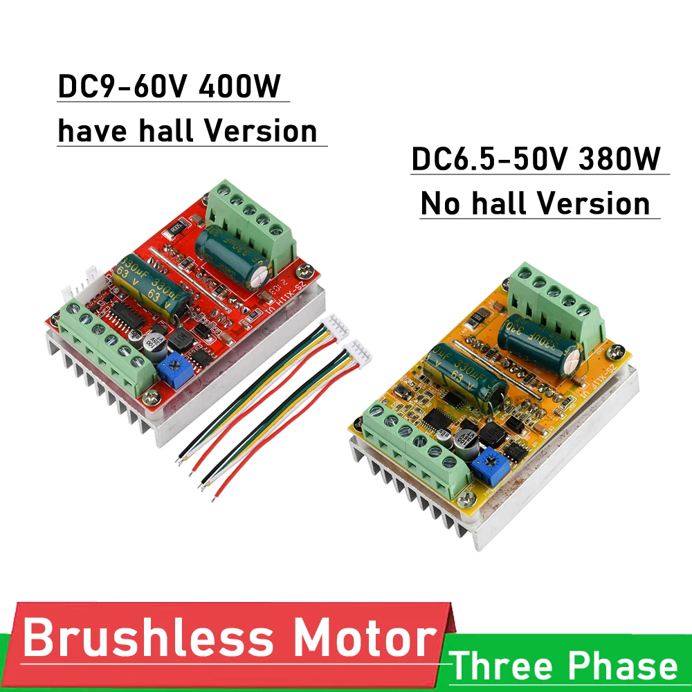 400W BLDC 3-Phase DC Brushless Motor Controller PWM Signal Hall Motor Control Driver Board 12V 24V 36V 48V Forward Reverse