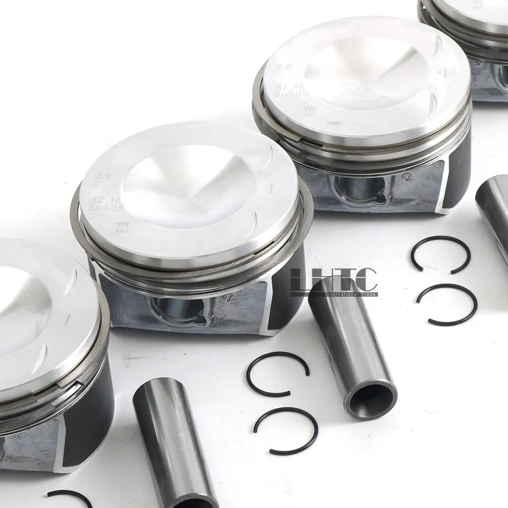 4pcs Engine Pistons & Rings Φ20mm / 82.5mm For VW GTI MK5 MKV Audi A3 A4 2.0 TFSI EA113 BPY BWA