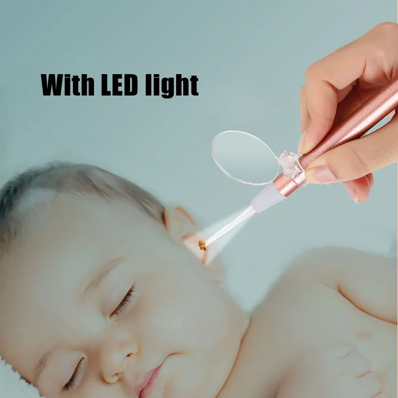 Baby Ear Cleaner Ear Wax Removal Tool Flashlight Earpick Ear Cleaning Earwax Remover Ear Curette Light Spoon with magnifier