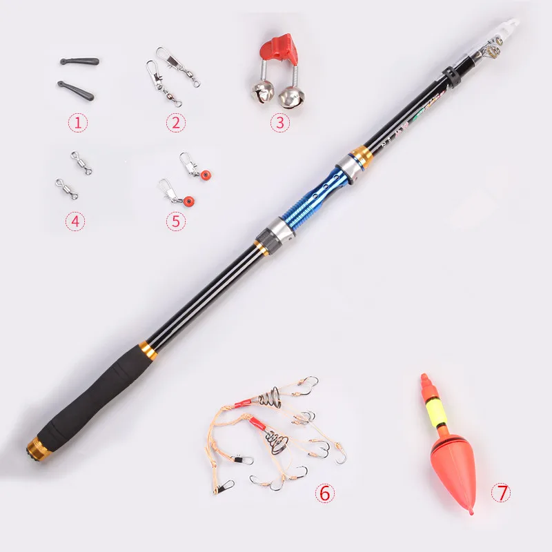 Telescopic Fishing Rod Spinning Baitcasting Poles Saltwater Surf Superhard Stream Fast Fiberglass Carbon Feeder Trolling Ocean