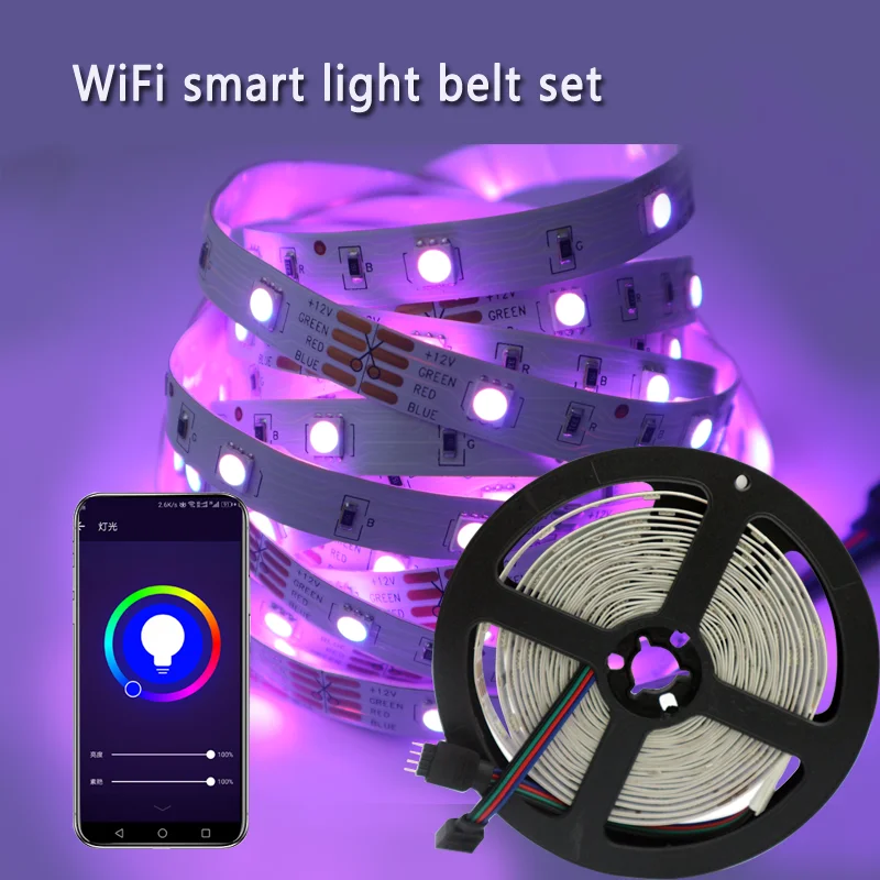 WiFi RGB LED Streifen Licht 12V SMD5050 32,8 Ft/10M Farbwechsel Lampe Smart APP Arbeitet mit alexa Google Home für dekoration