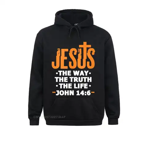 Jesus The Way 진실 생활 John 14 6 기독교 성경 구절 까마귀 재미 있은 단단한 후드 티 여성용 스웨터 Vintage Sportswears