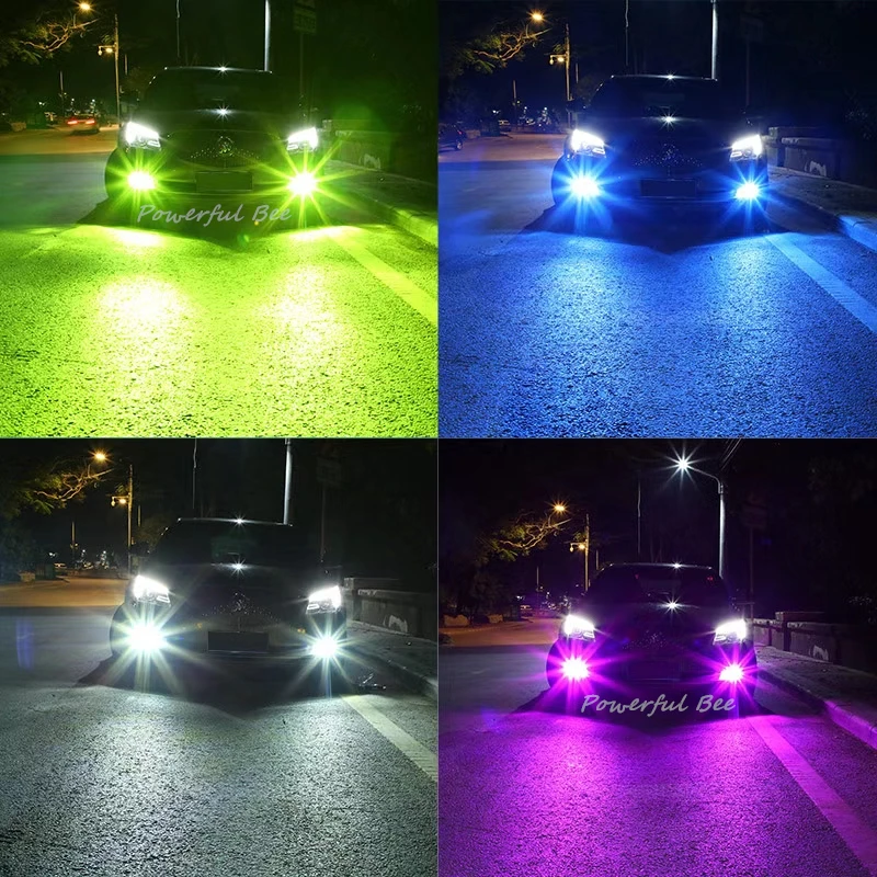 차량용 LED 헤드라이트 안개등 전구, 2 x 더블 컬러, HB3/9005 HB4/9006 전원, 36W, 12V, 화이트 앰버 옐로우 아이스 블루