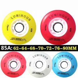 [62 64 68 70 72 76 80mm] original 100% SEBA LED lighting inline skate wheels kid's luminous slalom roller skating flashing tires