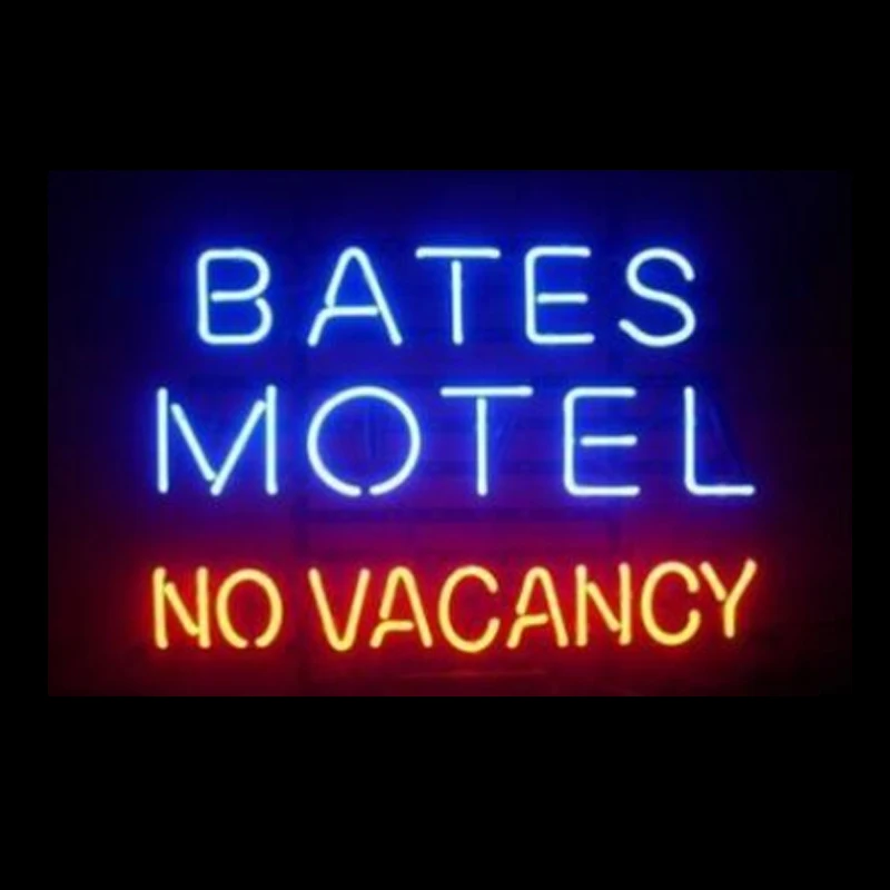 BATES MOTEL nie wakat Neon niestandardowe ręcznie prawdziwe szkło Tube Hotel Pub reklama dekoracji świetlny wyświetlacz lampy 17 "x 14"