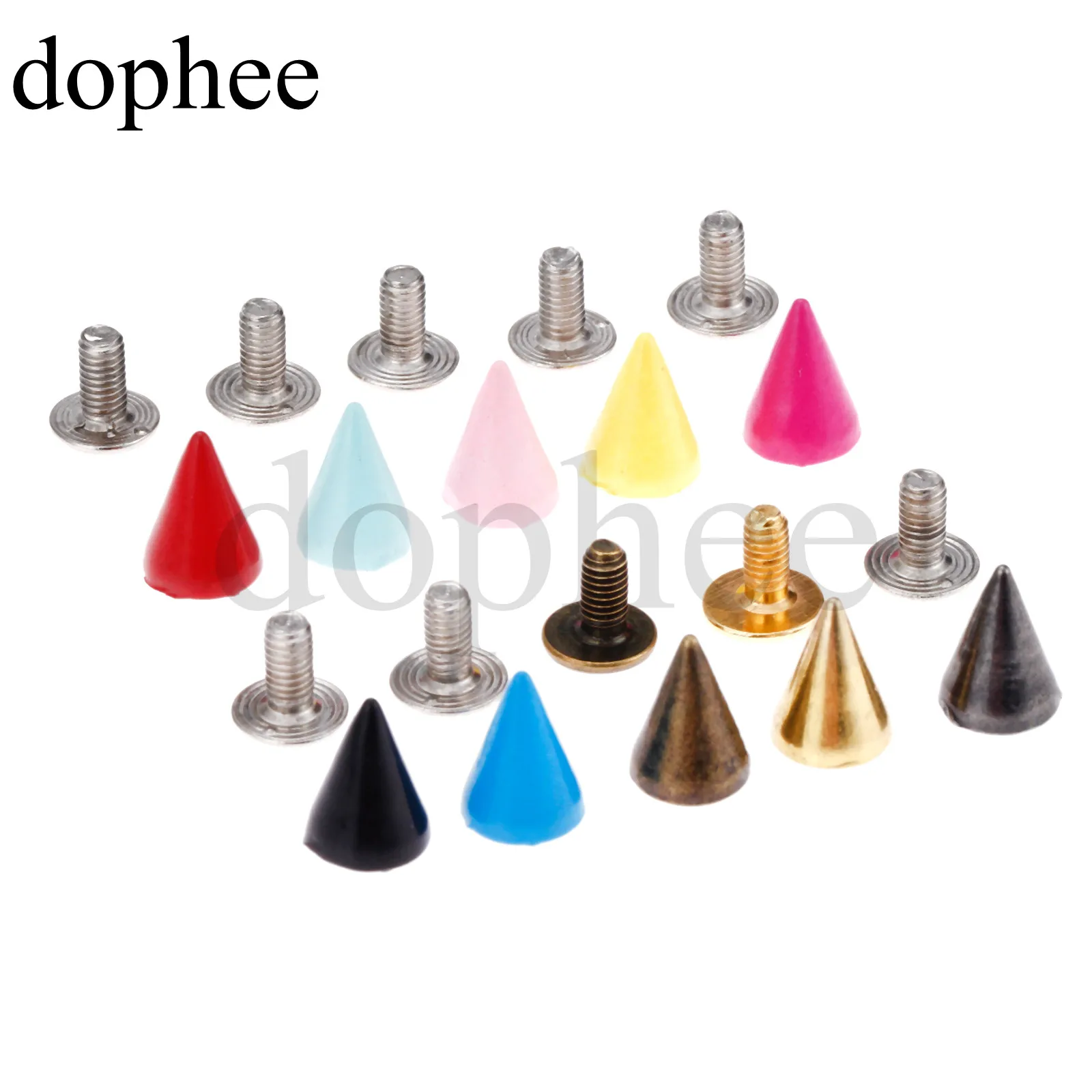 dophe 20pcs colorful alloy screw knob tip rivets handbag belt shoes punk metal rivets crafts buckles accessories DIY handmade