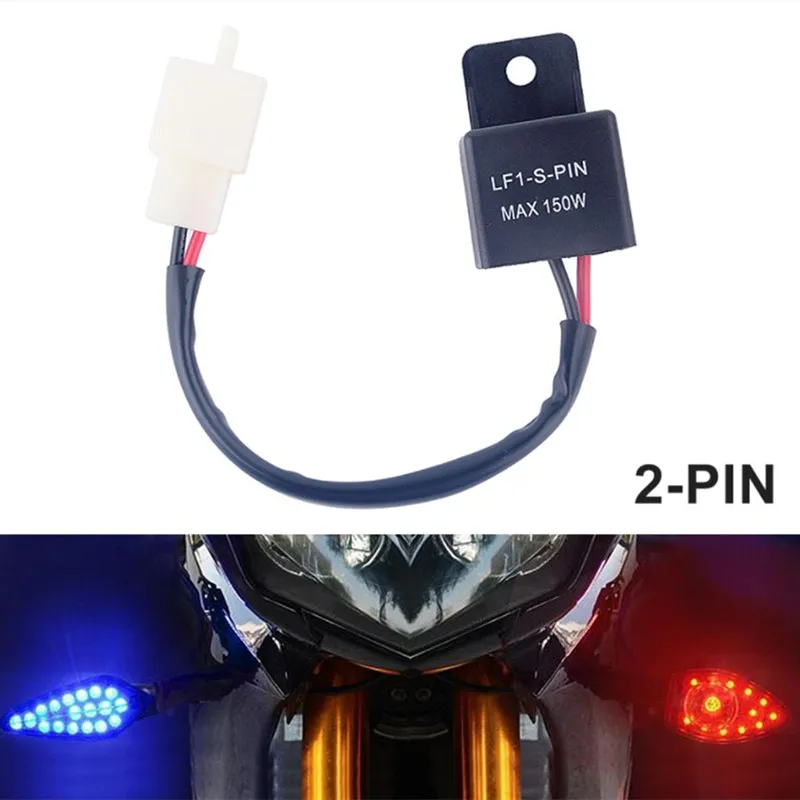 12V 2 Pin Motorcycles LED Turn Light Flasher Relay Turn Signal Rate Control Blinkrelais Suitable For Most Honda Kawasaki Yamaha