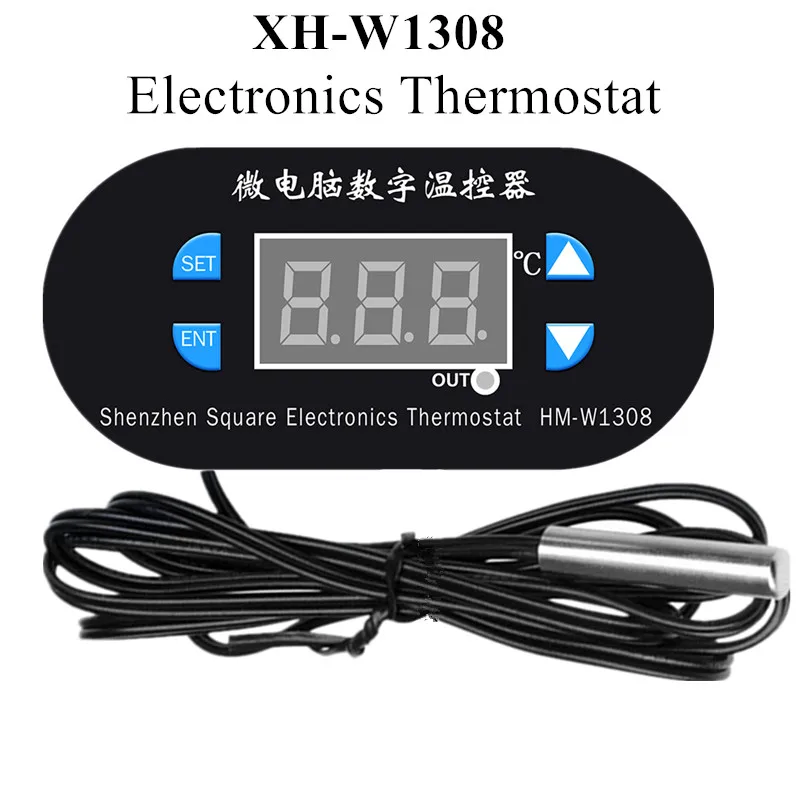 XH-W1308 W1308 Electronics Thermostat Temperature Controller Heat Cool Temp adjustable Thermostat with Sensor probe 40% Off