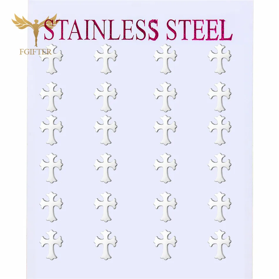 

Fashion Cross Stud Earrings Punk Jewelry For Cool Women Girl Men Friendship Gifts Stainless Steel Woman Ear Piercing Earing