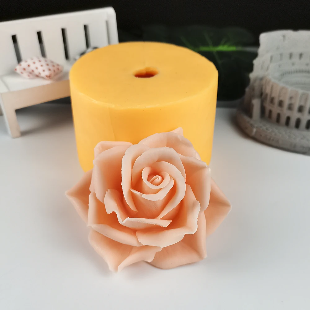 HC0287 PRZY Big Rose 3D Rose Flower Mold Decoration Plant Soap Molds Flowers Molds Silicone Candle Moulds Bouquet Making Mould