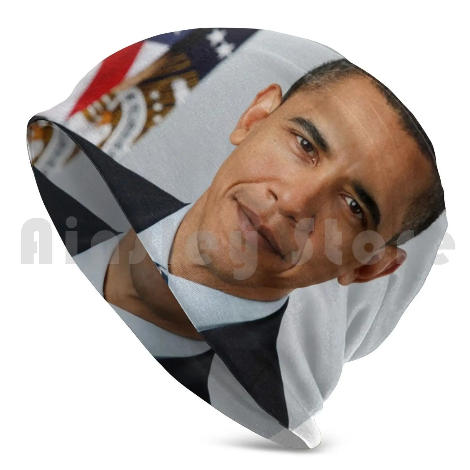 Barack Beanie Hedging Cap DIY Print Cushion Beautiful Portrait Of Barack Obama Beautiful Portrait Barack Obama Nice