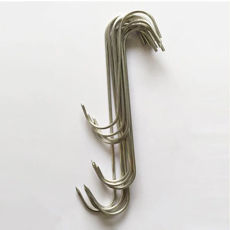 10Pcs S-Vormige Haak Multifunctionele Rvs Keuken Tool Vlees Gebraden Eend Hanger Opknoping Organisator