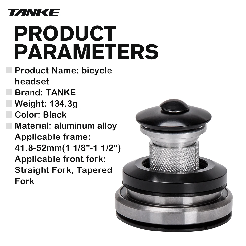 TANKE-MTB Mountain Bike Bowl Group, Aluminum Alloy Headset,Tapered Straight Fork Bearing,44-52mm,55mm,56mm,11/8 