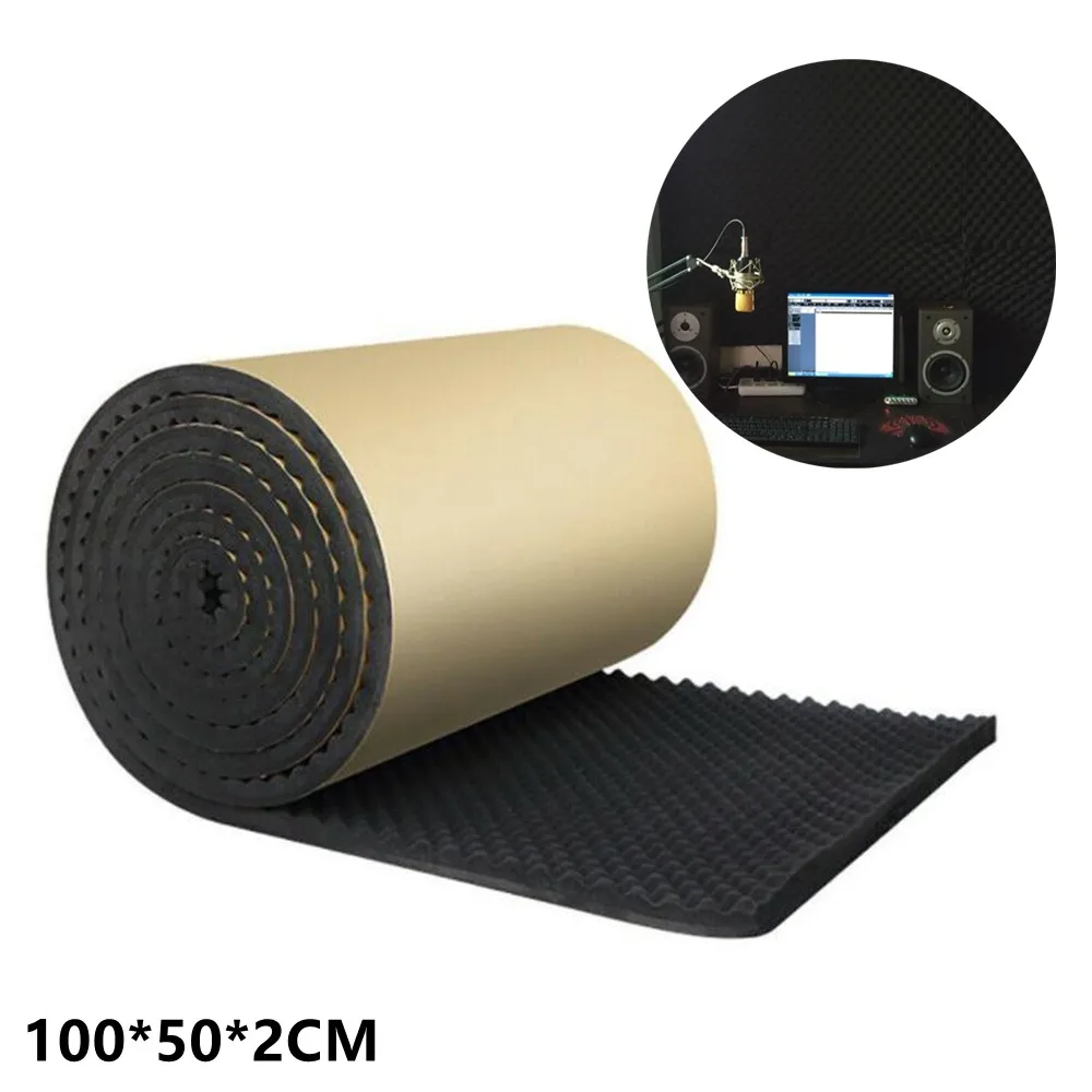 100*50cm Acoustic Foam Insulation Wall Car Studio Sound-Proof Dampening Pad Heat Sound Insulation Mat Sound Noise Deadener Foam