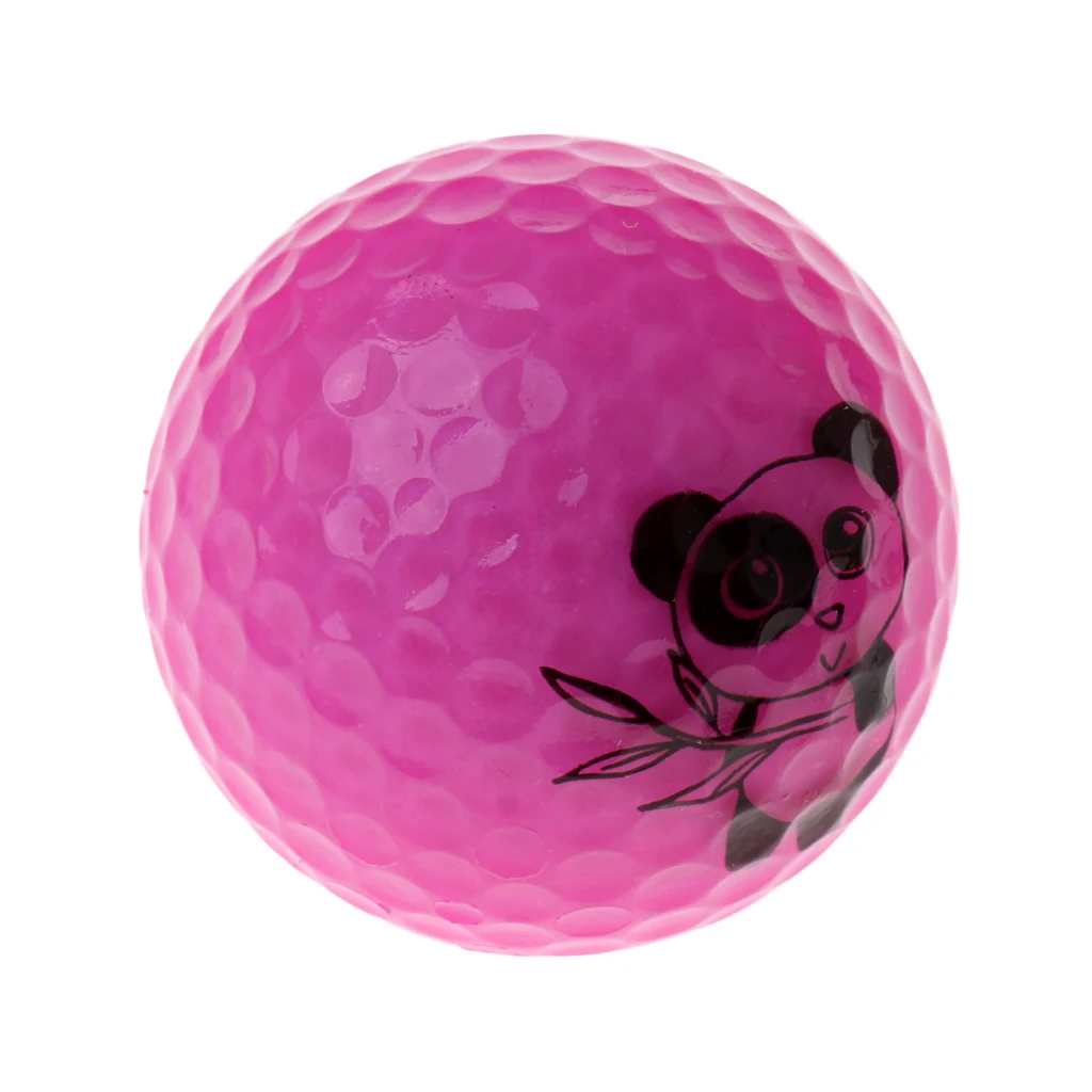 MagiDeal Durable Golf Driving Range Practice Ball Double Layer Distance Golf Ball Cute Panda Patterns - Choice of Colors