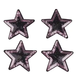 10 pz/lotto Paillettes Star Sticker Cucire Vestiti di Patch FAI DA TE Abbigliamento Jeans Borse Scarpe Appliques Ferro Su Toppe e Stemmi Capi di Abbigliamento Accessorio