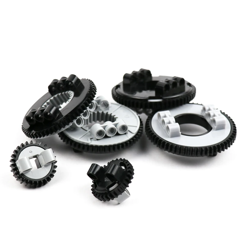 القرص الدوار التقني الكبير والصغير 18938 18939 48452 50163 99009 99010 MOC اللبنات الطوب أجزاء ألعاب الأطفال الكبار