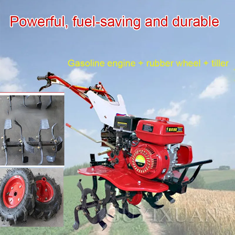 Rotary tiller 7.5 horsepower gasoline diesel micro tillage small tractor trenching soil tillage tillage machine