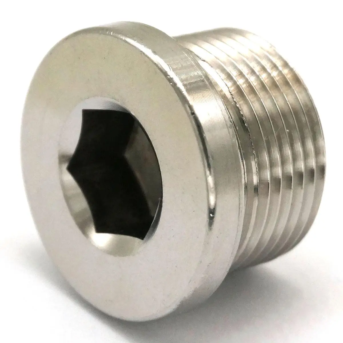 

M24x1.5mm Male SS304 Stainless Steel Countersunk End Plug With Flange Internal Hex Head Socket Pipe Fitting