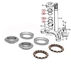 Steering Bearing & Race Set Fit for Honda CRF50F CT70 XR75 XL75 CRF80F XR80 CA200 CL90 CM91 CT90 S90 SL90 CB100 XL100 CT125 Z50