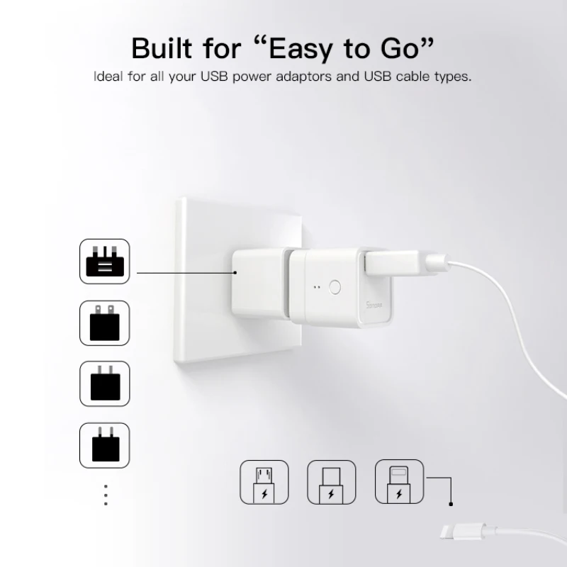 Sonoff ปลั๊กอะแดปเตอร์ชาร์จไมโคร5V ช่องเสียบ USB ควบคุมสมาร์ทโฮมปลั๊กอะแดปเตอร์สำหรับ Google Home Assistant. Esp32