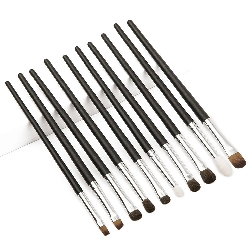 Shinedo 10/7/6/4/2 Pcs Makep Brush Set Blending Eyeshadow Matte Black Color Goat Hair Beauty Make Up  Kit Brochas Maquillage