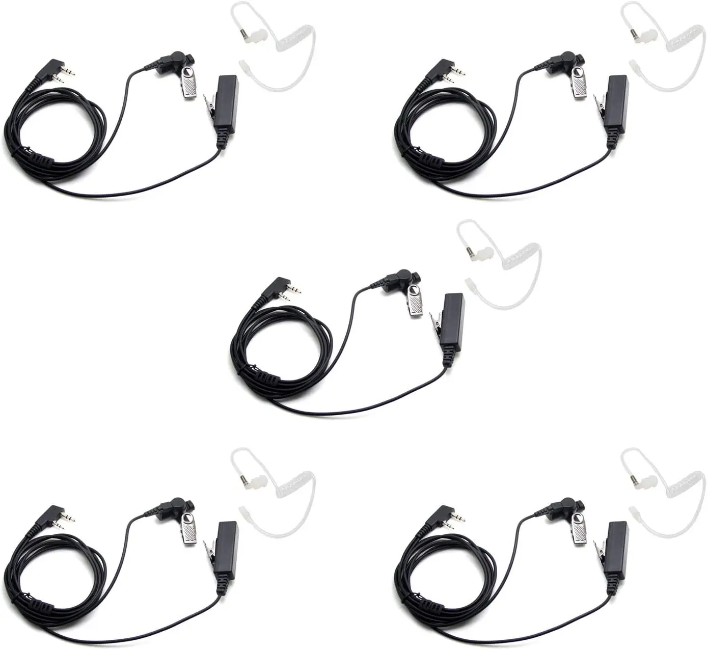 

Covert Acoustic Tube Earpiece Headset for Kenwood Kenwood Puxing Wouxun Hytera baofeng Two Way Radio BF888S BF666 2PIN (5 Pack)