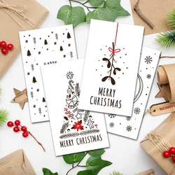 30Pcs Merry Christmas Gift Cards Greeting Card Christmas Tree Stickers Cute Design For 2022 New Year Gift decoration card