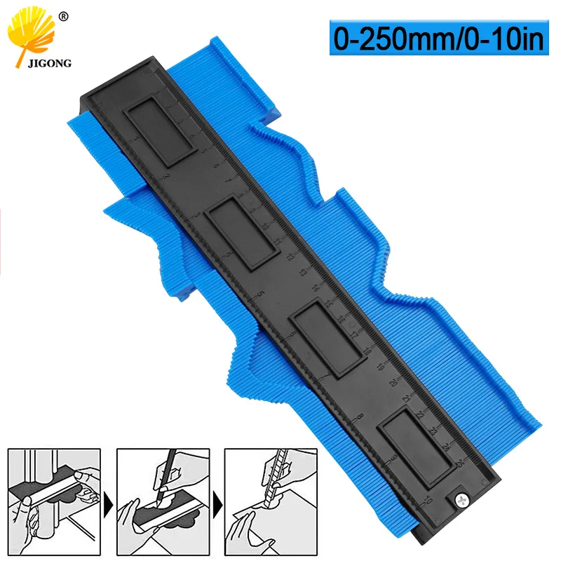 

Multi-functio Contour Profile Gauge Tiling Laminate Tiles Edge Shaping Wood Measure Ruler ABS Contour Gauge Duplicator