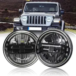 7 Inch Led Headlight 7'' DRL Round For Jeep Wrangler JK TJ For Hummer H1 H2 12V 24V For Suzuki Samurai Lada 4x4 urban Niva